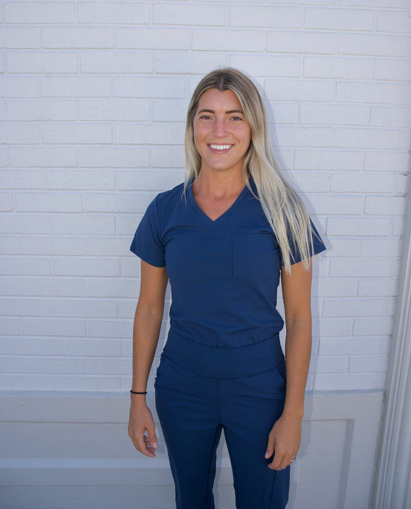 Midnight Blue Scrub Top