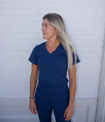 Midnight Blue Scrub Top