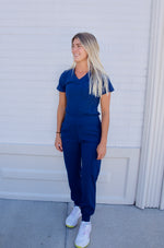 Midnight Blue Scrub Top