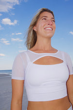 Lilac Cut Out Short Sleeve Top